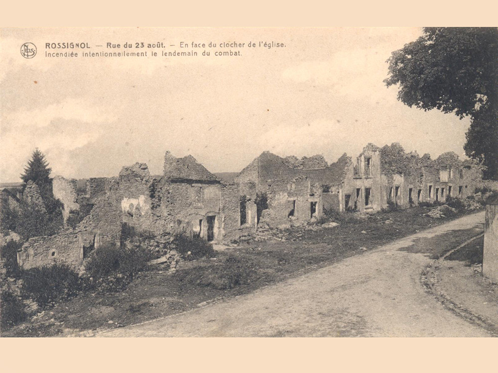 <p style="text-align: center;"><strong>A street in the devastated village of Rossignol.</strong><br style="text-align: center;" /><span style="text-align: center;">Source / Cr&eacute;dit :&nbsp;</span><a style="text-align: center;" href="https://www.luxembourg-belge.be/" target="_blank" rel="noopener">Association touristique du Luxembourg belge</a></p>